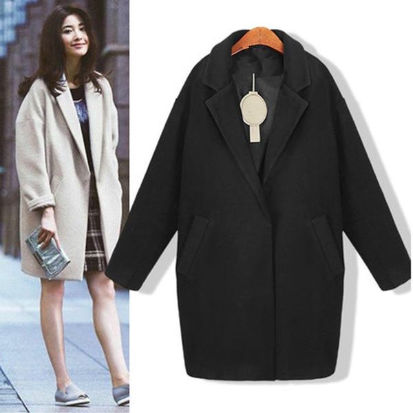 women's wool & blends cotton coat women female overcoat spring autumn slim blend alpaca woolen outerwear warm winter, Black
women's wool & blends cotton coat women female overcoat spring autumn slim blend alpaca woolen outerwear warm winter, Black