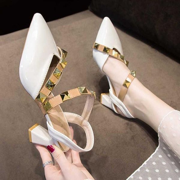 sandals 2021 designer summer women shoes fashion rivet heels pointed toe ladies party dress woman high, Black
sandals 2021 designer summer women shoes fashion rivet heels pointed toe ladies party dress woman high, Black