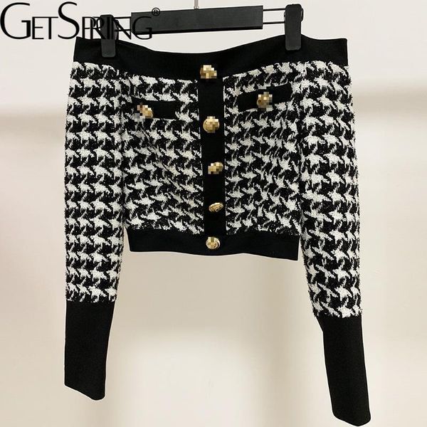 women's wool & blends getspring women woolen coat one word collar vintage plaid jacket plus size short off shoulder coats 2021, Black
women's wool & blends getspring women woolen coat one word collar vintage plaid jacket plus size short off shoulder coats 2021, Black
