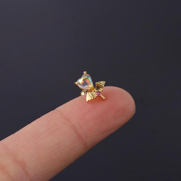 stud 1 pcs cute small shiny zircon stone wing shape ear cartilage cuff earring simple copper steel bar ball jewelry, Golden;silver
stud 1 pcs cute small shiny zircon stone wing shape ear cartilage cuff earring simple copper steel bar ball jewelry, Golden;silver