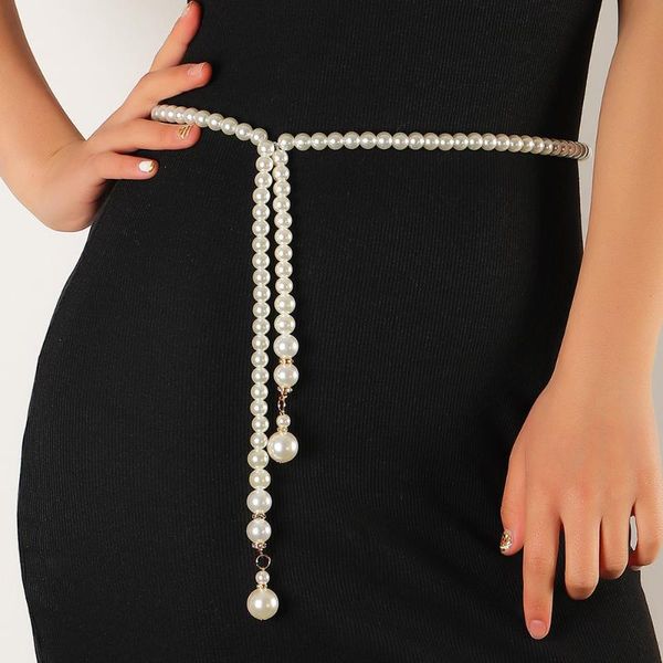 belts women's waist chain fashion thin belt luxury pearl for dress fringes decoration bohemia pendant body jewelry, Black;brown
belts women's waist chain fashion thin belt luxury pearl for dress fringes decoration bohemia pendant body jewelry, Black;brown