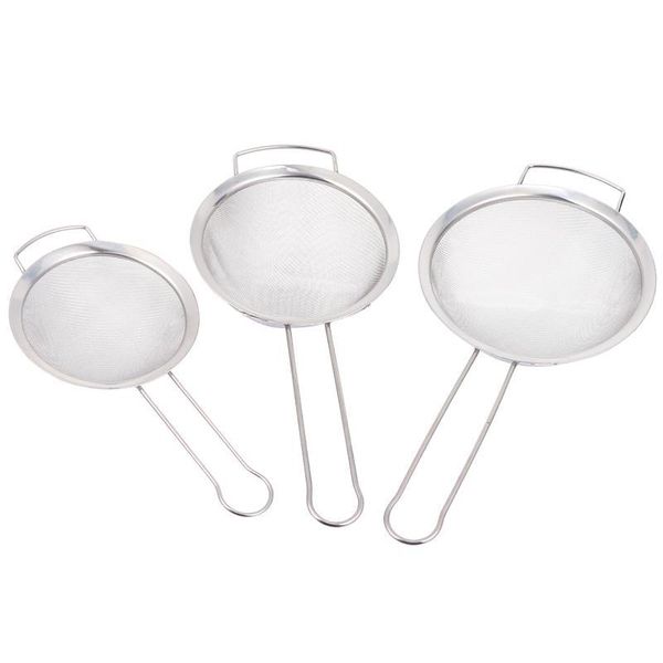 3pcs flour sieves sifter net stainless steel strainer for kitchen baking & pastry tools
3pcs flour sieves sifter net stainless steel strainer for kitchen baking & pastry tools