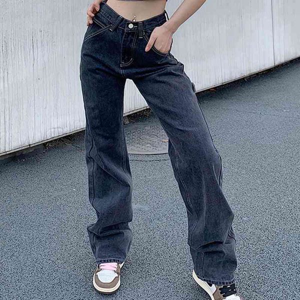 women's jeans straight wige leg woman plus size high waist streetwear denim pants fashion baggy loose women trousers, Blue
women's jeans straight wige leg woman plus size high waist streetwear denim pants fashion baggy loose women trousers, Blue