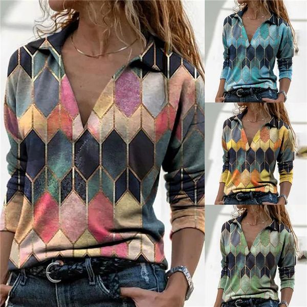 women's blouses & shirts women long sleeve v neck geometric print blouse vinrage loose shirt spring casual pullover ladies elegant plu, White
women's blouses & shirts women long sleeve v neck geometric print blouse vinrage loose shirt spring casual pullover ladies elegant plu, White