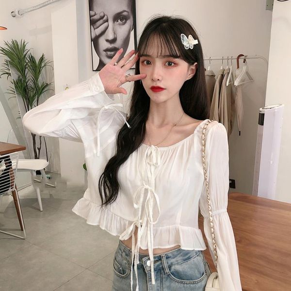 women's blouses & shirts women blouse lace-up puff sleeve autumn white shirt short blusas ropa de mujer
women's blouses & shirts women blouse lace-up puff sleeve autumn white shirt short blusas ropa de mujer