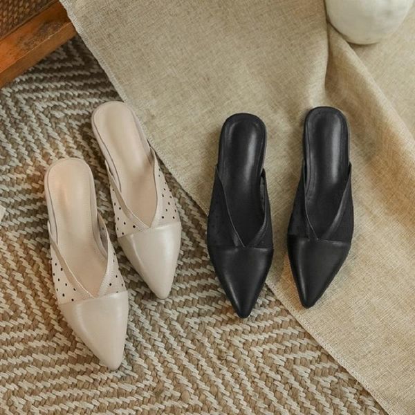 mesh slippers women's summer wear half baotou all-match flat pointed shoes fashion net red ins, Black
mesh slippers women's summer wear half baotou all-match flat pointed shoes fashion net red ins, Black