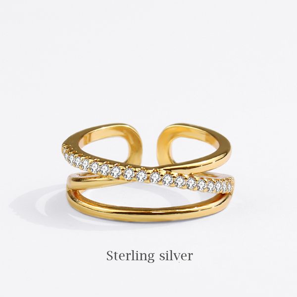 geometric cross gold with light luxurious temperament and zircon inlaid opening adjustment index finger ring, Silver
geometric cross gold with light luxurious temperament and zircon inlaid opening adjustment index finger ring, Silver