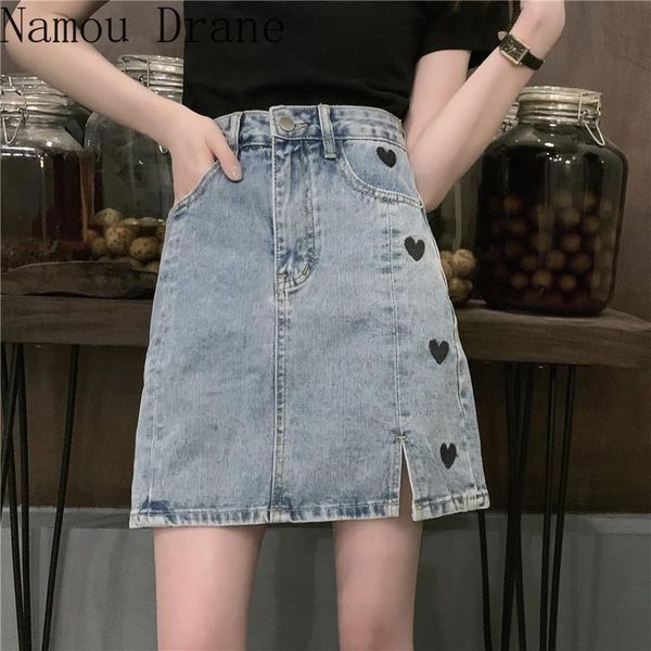 skirts 2021 korean version of the thin high waist split denim a-line skirt sweet love embroidered women, Black
skirts 2021 korean version of the thin high waist split denim a-line skirt sweet love embroidered women, Black