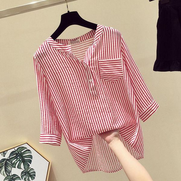 women's blouses & shirts 2021 fashion womens woman summer loose casual shirt style blouse striped three quarter sleeve v-neck vintage l, White
women's blouses & shirts 2021 fashion womens woman summer loose casual shirt style blouse striped three quarter sleeve v-neck vintage l, White