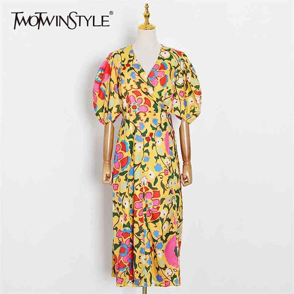 print hit color female's dress v neck puff sleeve high waist lace up midi elegant dresses women summer clothes 210520, Black;gray
print hit color female's dress v neck puff sleeve high waist lace up midi elegant dresses women summer clothes 210520, Black;gray