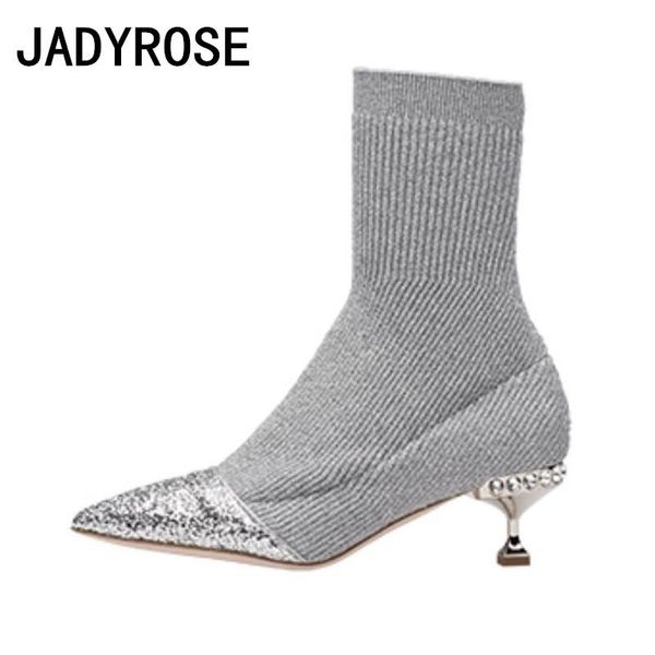 boots 2021 women silver sock pointed toe autumn winter ankle crystal high heels booties mujer shoes woman zapatillas, Black
boots 2021 women silver sock pointed toe autumn winter ankle crystal high heels booties mujer shoes woman zapatillas, Black