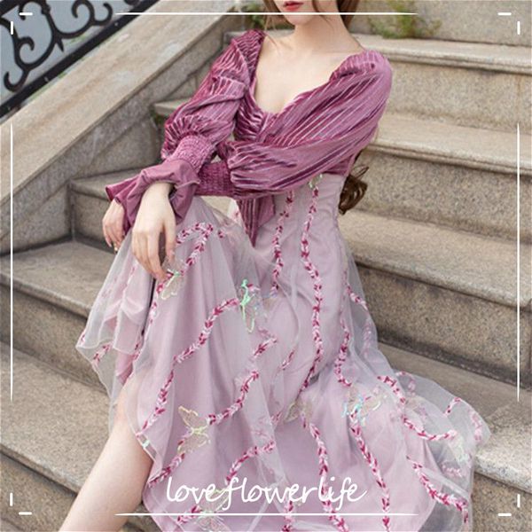 french vintage dress women elegant patchwork party evening midi dress female long sleeve dress korean autumn 210521, Black;gray
french vintage dress women elegant patchwork party evening midi dress female long sleeve dress korean autumn 210521, Black;gray