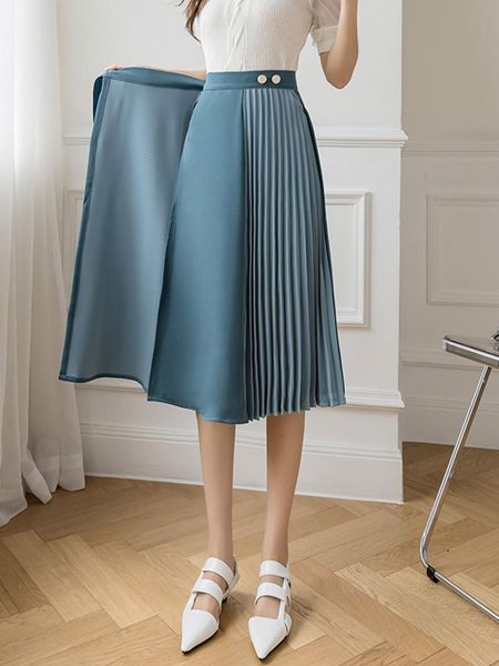 skirts chiffon one piece belt pleated midi skirt women summer korean fashion casual high waist harajuku vintage faldas ropa mujer, Black
skirts chiffon one piece belt pleated midi skirt women summer korean fashion casual high waist harajuku vintage faldas ropa mujer, Black