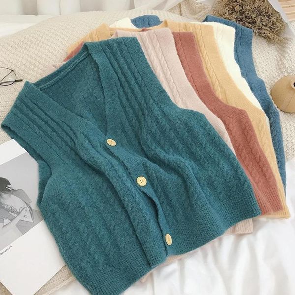 solid color v-neck single-breasted knitted cardigan vest women's early spring and autumn korean fan retro style outer vests, Black;white
solid color v-neck single-breasted knitted cardigan vest women's early spring and autumn korean fan retro style outer vests, Black;white