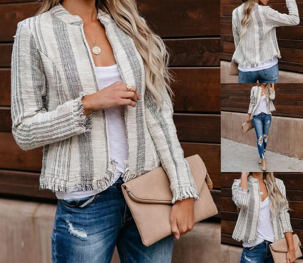 women's jackets 2021 european and american spring autumn products tweed striped fashion slim jacket womens clothing, Black;brown
women's jackets 2021 european and american spring autumn products tweed striped fashion slim jacket womens clothing, Black;brown