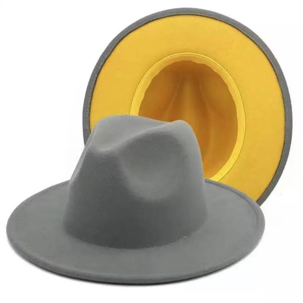 wide brim hats grey yellow patchwork women wool felt fedora hat simple cotton polyester men panama, Blue;gray
wide brim hats grey yellow patchwork women wool felt fedora hat simple cotton polyester men panama, Blue;gray