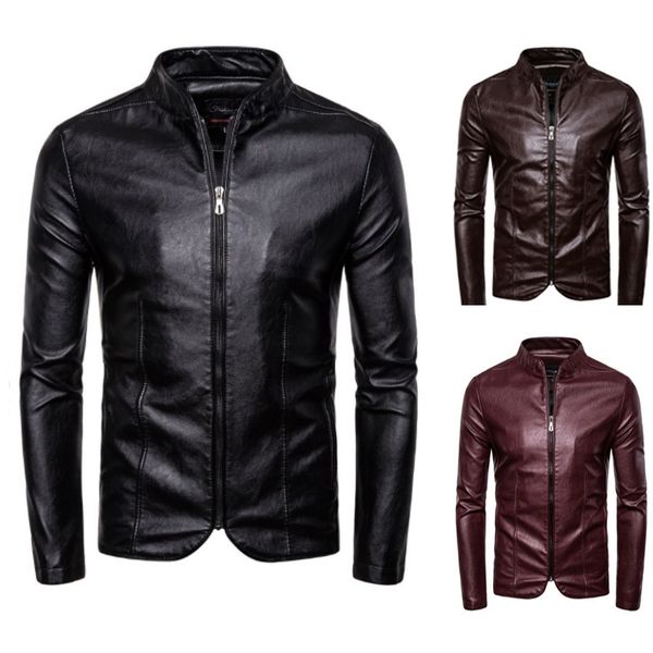 2022 autumn and winter men's business casual fashion jacket motorcycle stand collar leather jacket, Black;brown
2022 autumn and winter men's business casual fashion jacket motorcycle stand collar leather jacket, Black;brown