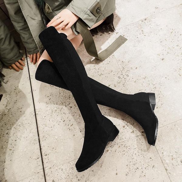 boots qzyerai winter women over the knee stretch faux suede square toe shoes flock heel long size 34-43, Black
boots qzyerai winter women over the knee stretch faux suede square toe shoes flock heel long size 34-43, Black