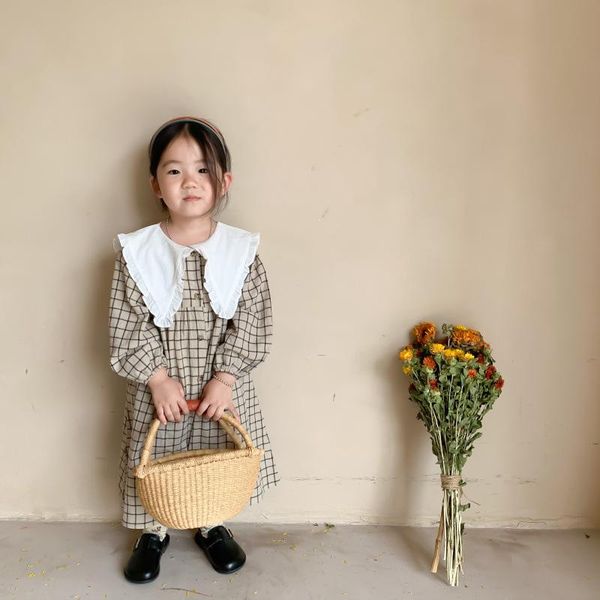girl's dresses 2021 fall retro korean plaid dress with big lapel for girls kids plain style ins long sleeve bebes baby 1-7y, Red;yellow
girl's dresses 2021 fall retro korean plaid dress with big lapel for girls kids plain style ins long sleeve bebes baby 1-7y, Red;yellow