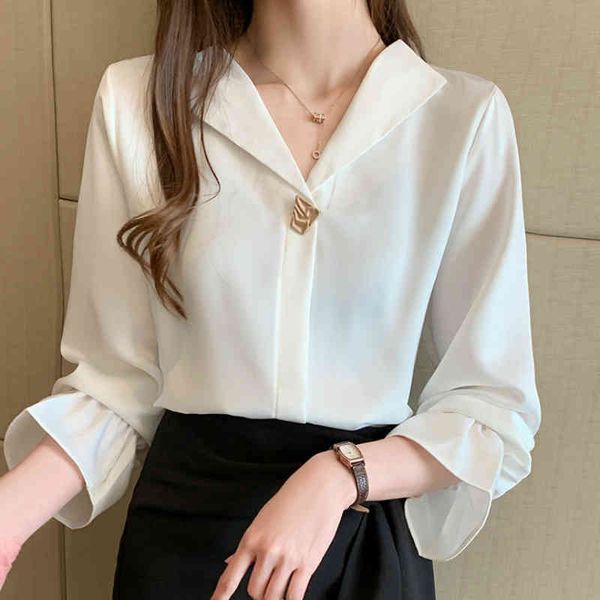 womens and blouses v-neck chiffon blouse shirt fashion woman bouses ladies blusas long sleeve blouse women c640 210426, White 
womens and blouses v-neck chiffon blouse shirt fashion woman bouses ladies blusas long sleeve blouse women c640 210426, White