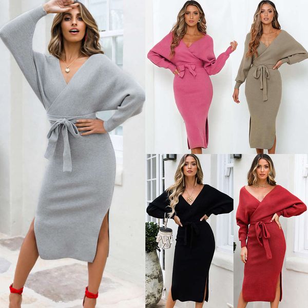 casual dresses dress autumn and winter women's long skirt v-neck sweater knitted ji9x, Black;gray
casual dresses dress autumn and winter women's long skirt v-neck sweater knitted ji9x, Black;gray