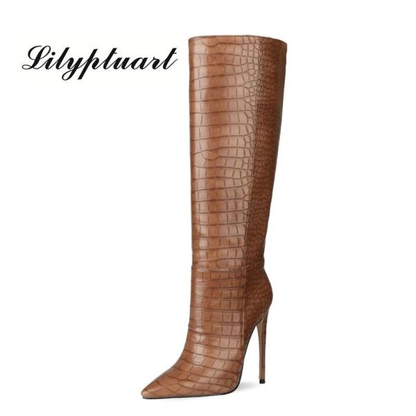 european and american fashion pointed toe stiletto boots snake pattern sleeve long tube women's winter shoes, Black
european and american fashion pointed toe stiletto boots snake pattern sleeve long tube women's winter shoes, Black
