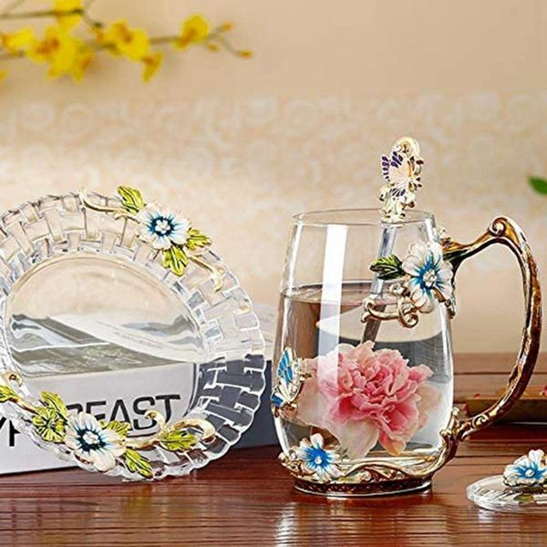 mugs creative rose enamel crystal tea cup coffee mug butterfly painted flower water cups clear glass with spoon set
mugs creative rose enamel crystal tea cup coffee mug butterfly painted flower water cups clear glass with spoon set