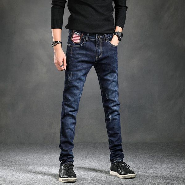 men's jeans trendy slim legged pants casual autumn and winter elastic style, Blue
men's jeans trendy slim legged pants casual autumn and winter elastic style, Blue
