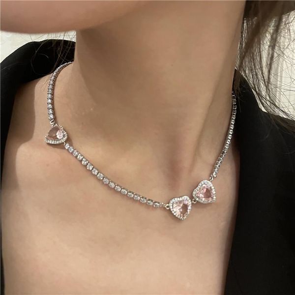 chokers exquisite pink perspective shiny rhinestone love heart charm necklace for women ladies full cz stone jewelry, Golden;silver
chokers exquisite pink perspective shiny rhinestone love heart charm necklace for women ladies full cz stone jewelry, Golden;silver