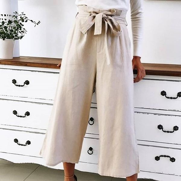 women's pants & capris arrivals causal trousers ol elegant bow tie loose casual lace up women elastic high waist wide leg femme, Black;white
women's pants & capris arrivals causal trousers ol elegant bow tie loose casual lace up women elastic high waist wide leg femme, Black;white