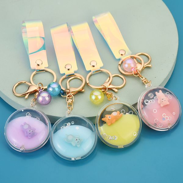 2021 fashion keychain new jelly disc lying cute little bear oil accessories pendant quicksand bag key chain, Silver
2021 fashion keychain new jelly disc lying cute little bear oil accessories pendant quicksand bag key chain, Silver
