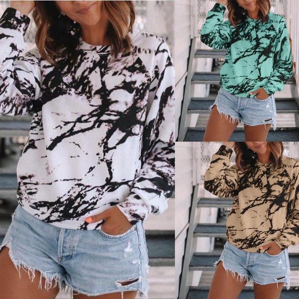 women spring autumn long sleeves round neck shirts printed tie-dye contrast color casual pullover loose streetwear women's t-shirt, White
women spring autumn long sleeves round neck shirts printed tie-dye contrast color casual pullover loose streetwear women's t-shirt, White