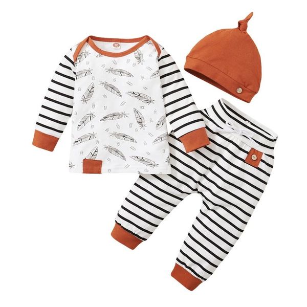 clothing sets born baby boy girl feather printed t shirt striped pants clothes outfits set for unisex, White
clothing sets born baby boy girl feather printed t shirt striped pants clothes outfits set for unisex, White