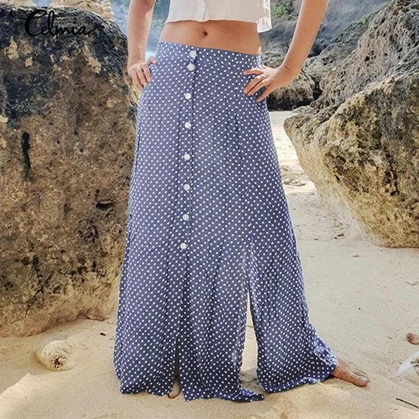 skirts bohemian polka dot print summer women's maxi skirt celmia 2021 fashion high waist casual split buttons beach long, Black
skirts bohemian polka dot print summer women's maxi skirt celmia 2021 fashion high waist casual split buttons beach long, Black