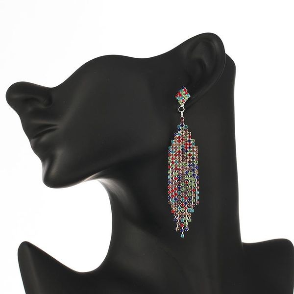 bridal earring multicolor crystal long tassel dangle earrings sparkling rhinestone wedding jewelry for women accessories, Silver
bridal earring multicolor crystal long tassel dangle earrings sparkling rhinestone wedding jewelry for women accessories, Silver
