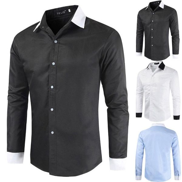 men's casual shirts 2021 fashion for men autumn long sleeve shirt turn down collar camisas hombre korean clothing, White;black
men's casual shirts 2021 fashion for men autumn long sleeve shirt turn down collar camisas hombre korean clothing, White;black