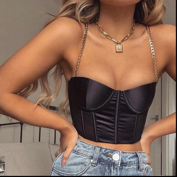 90s corset chain womens camis strap padded bustier cropped summer backless cami y2k streetwear clothes black white
90s corset chain womens camis strap padded bustier cropped summer backless cami y2k streetwear clothes black white