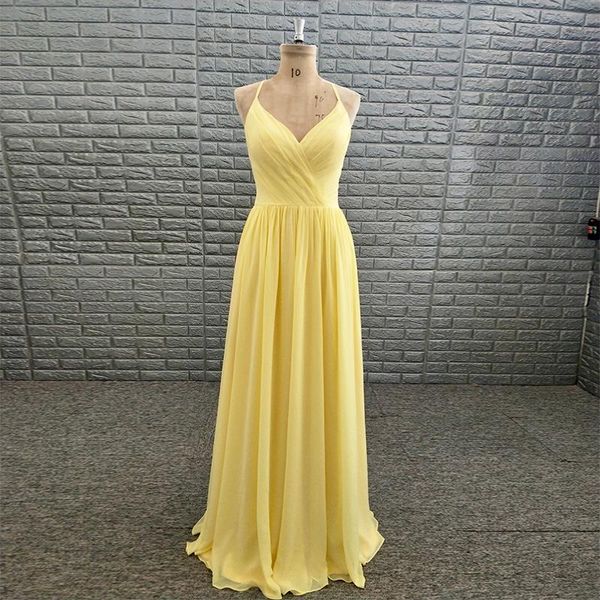 bridesmaid dress real pictures spaghetti strap sweetheart ruched chiffon floor length yellow long, White;pink
bridesmaid dress real pictures spaghetti strap sweetheart ruched chiffon floor length yellow long, White;pink