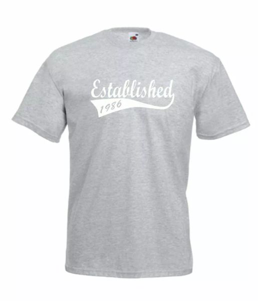 established 1986 34th birthday idea mens women t shirts multi-color s-2xl, White;black
established 1986 34th birthday idea mens women t shirts multi-color s-2xl, White;black