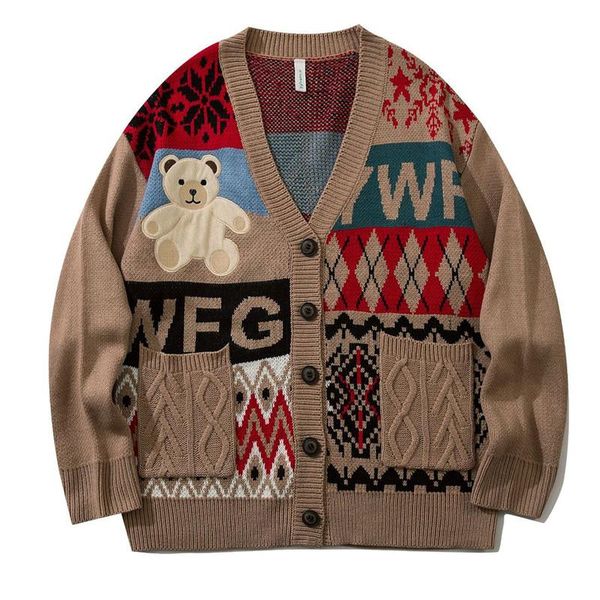 men's sweaters men women cartoon bear sweater cardigan winter hip hop loose coat streetwear japanese college knitwear jackets, White;black
men's sweaters men women cartoon bear sweater cardigan winter hip hop loose coat streetwear japanese college knitwear jackets, White;black
