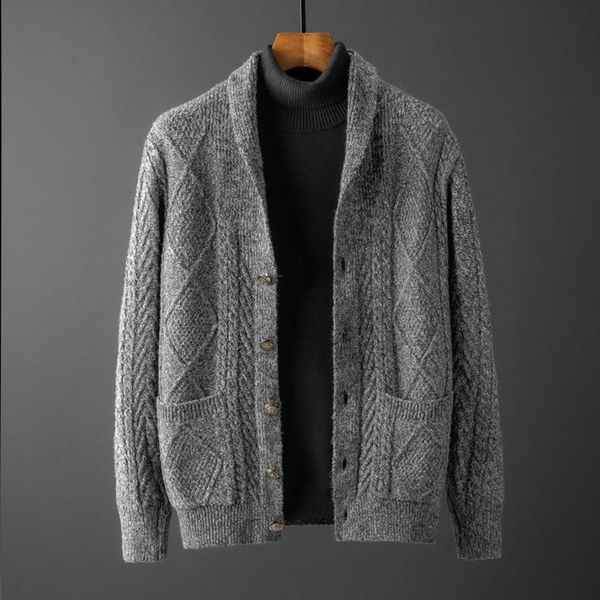 men's minglu autumn mens thick sweatercoat jacquard turn collar button sweater coat outerwear winter jacket cashmere liner sweaters j66, White;black
men's minglu autumn mens thick sweatercoat jacquard turn collar button sweater coat outerwear winter jacket cashmere liner sweaters j66, White;black