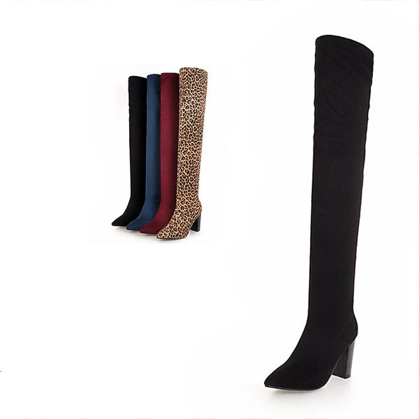 boots women long high strength elastic tide 34-43 code, Black 
boots women long high strength elastic tide 34-43 code, Black