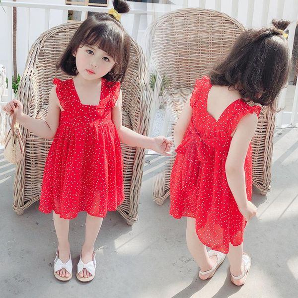 children casual white dot skirt summer girl korean style western red small dress baby girls dresses girl's, Red;yellow
children casual white dot skirt summer girl korean style western red small dress baby girls dresses girl's, Red;yellow