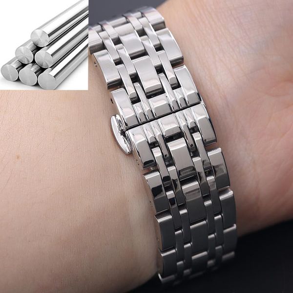 watch bands strap gold silver metal stainless steel bracelet polishing 7 beads for men and women, Black;brown
watch bands strap gold silver metal stainless steel bracelet polishing 7 beads for men and women, Black;brown