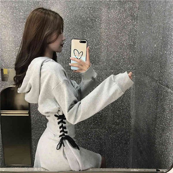 spring hooded women lace up waist slim black gothic dress female short mini harajuku streetwear vestidos 200928, Black;gray
spring hooded women lace up waist slim black gothic dress female short mini harajuku streetwear vestidos 200928, Black;gray