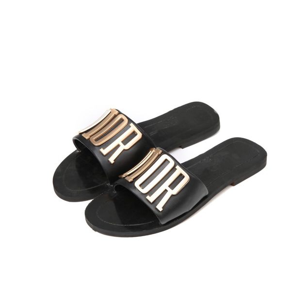 slippers d home 2021 comfortable one line with fashionable slippers women's summer metal button letters wear flat bottomed leather beac, Black
slippers d home 2021 comfortable one line with fashionable slippers women's summer metal button letters wear flat bottomed leather beac, Black