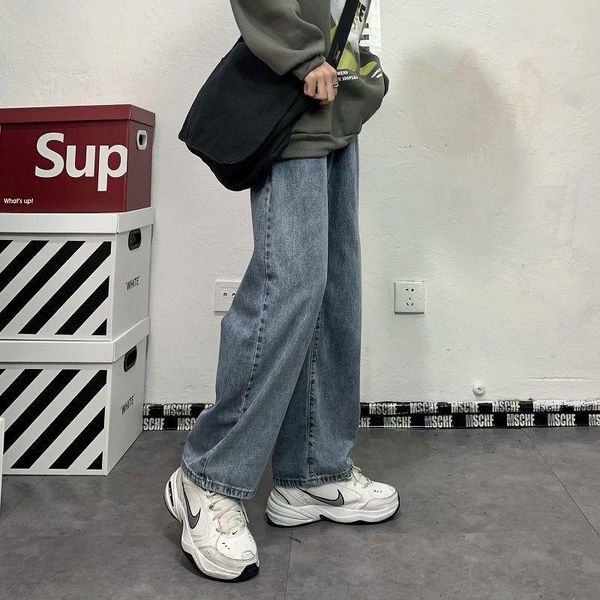 men's jeans streetwear men harajuku style straight loose vintage wide-leg pants couples korean fashion trend washed mid-waist trousers, Blue
men's jeans streetwear men harajuku style straight loose vintage wide-leg pants couples korean fashion trend washed mid-waist trousers, Blue