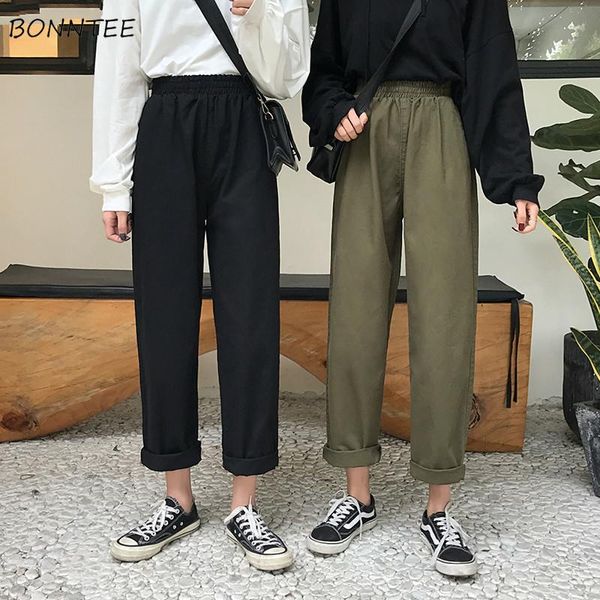 women's pants & capris women elastic waist student solid simple streetwear female loose trendy all-match casual soft comfortable womens, Black;white
women's pants & capris women elastic waist student solid simple streetwear female loose trendy all-match casual soft comfortable womens, Black;white