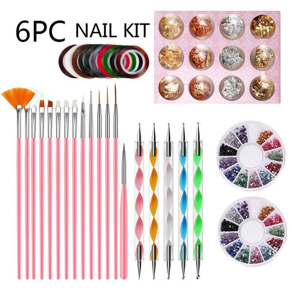 nail art kits 6pc acrylic kit gel polish tools drawing brush point drill pen tin foil paper diamond gold cannetille manicure set
nail art kits 6pc acrylic kit gel polish tools drawing brush point drill pen tin foil paper diamond gold cannetille manicure set