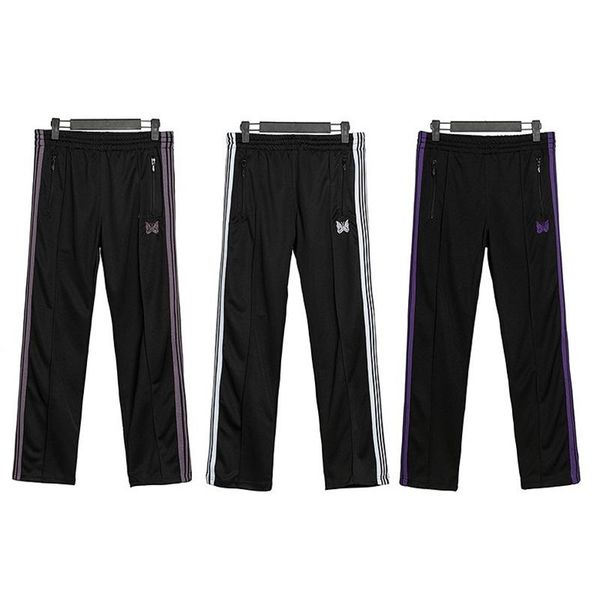 men's pants fashion casual brand needles zipper pocket side stripe sweatpants women's clothing streetwear men trousers, Black
men's pants fashion casual brand needles zipper pocket side stripe sweatpants women's clothing streetwear men trousers, Black